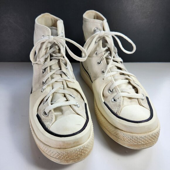 Converse All Star Chuck Taylor Mens 10 1/2 Hi Constructs White Sneakers - Picture 5 of 16